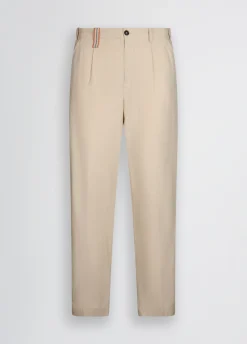 Pantaloni jacquard in misto lino