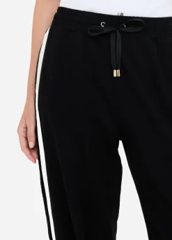 Pantaloni jogging in felpa con pizzo