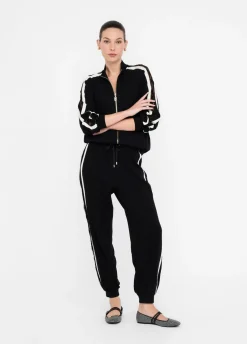 Pantaloni jogging in felpa con pizzo