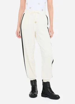 Pantaloni jogging in felpa con pizzo