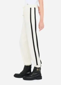 Pantaloni jogging in felpa con pizzo