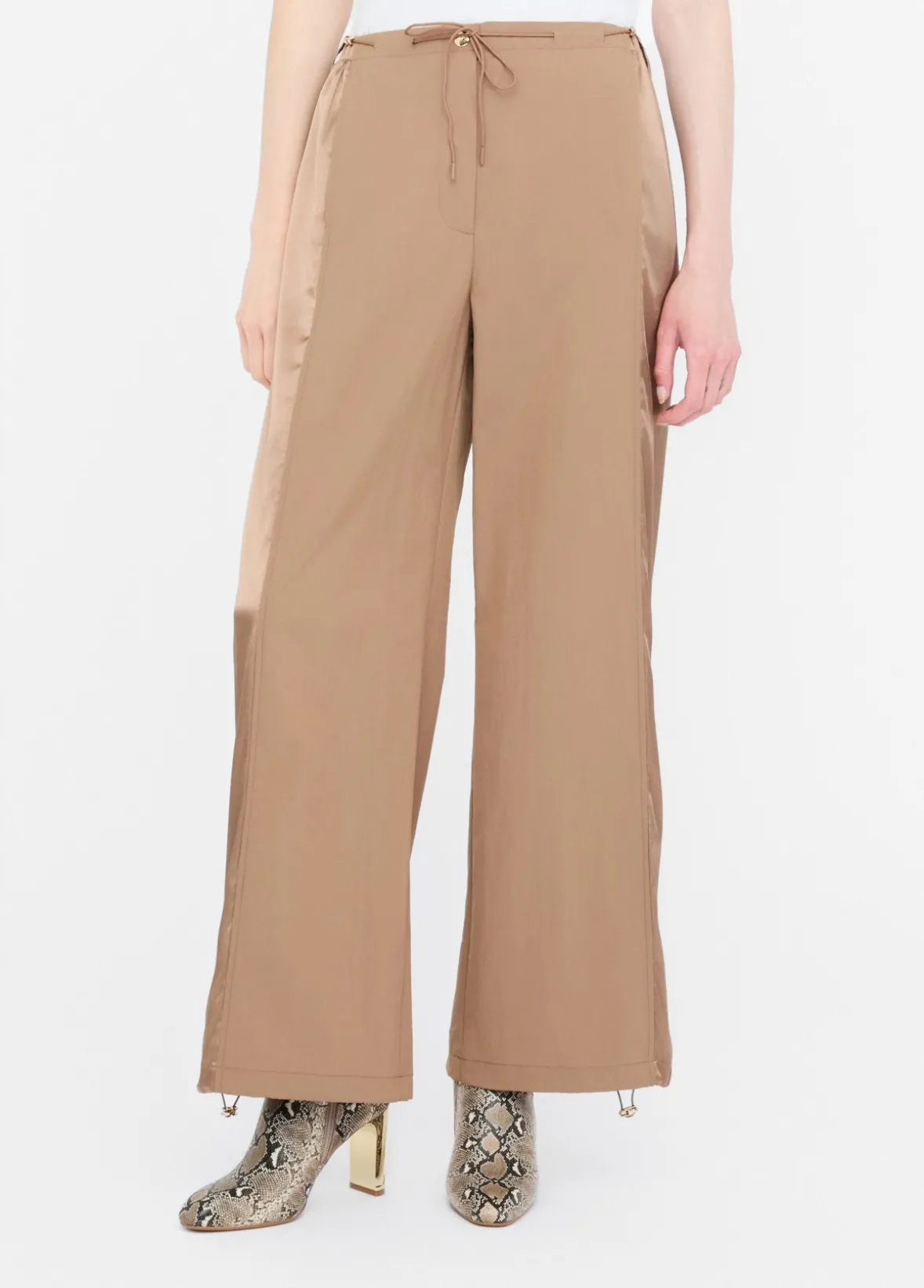 Pantaloni jogging in nylon e raso