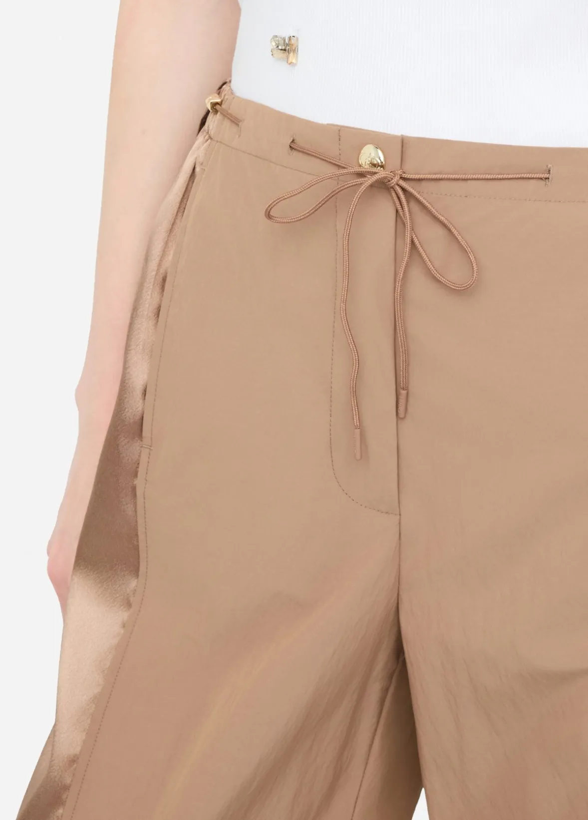 Pantaloni jogging in nylon e raso