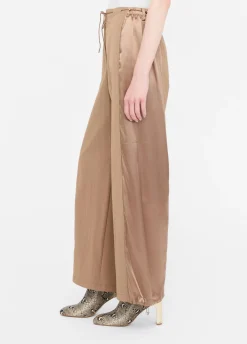 Pantaloni jogging in nylon e raso