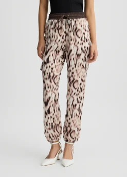 Pantaloni jogging in raso stampato