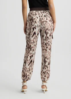 Pantaloni jogging in raso stampato