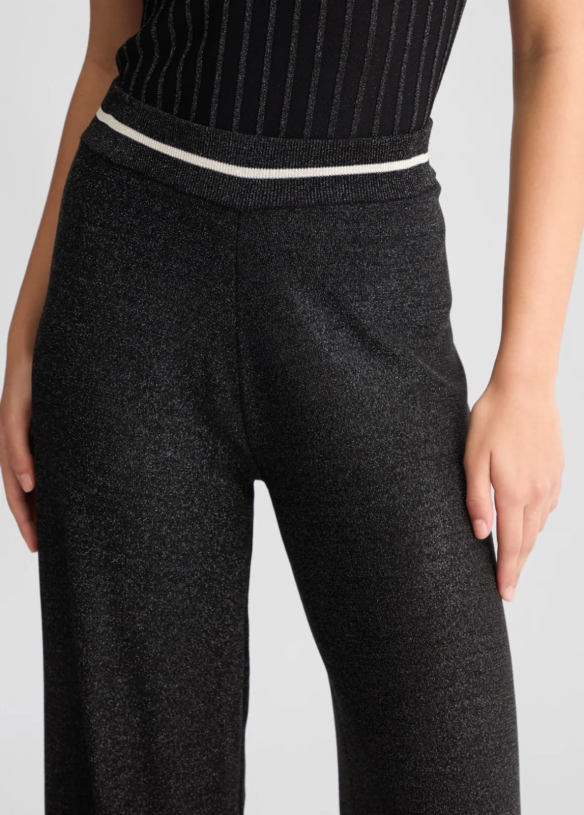 Pantaloni larghi in lurex®