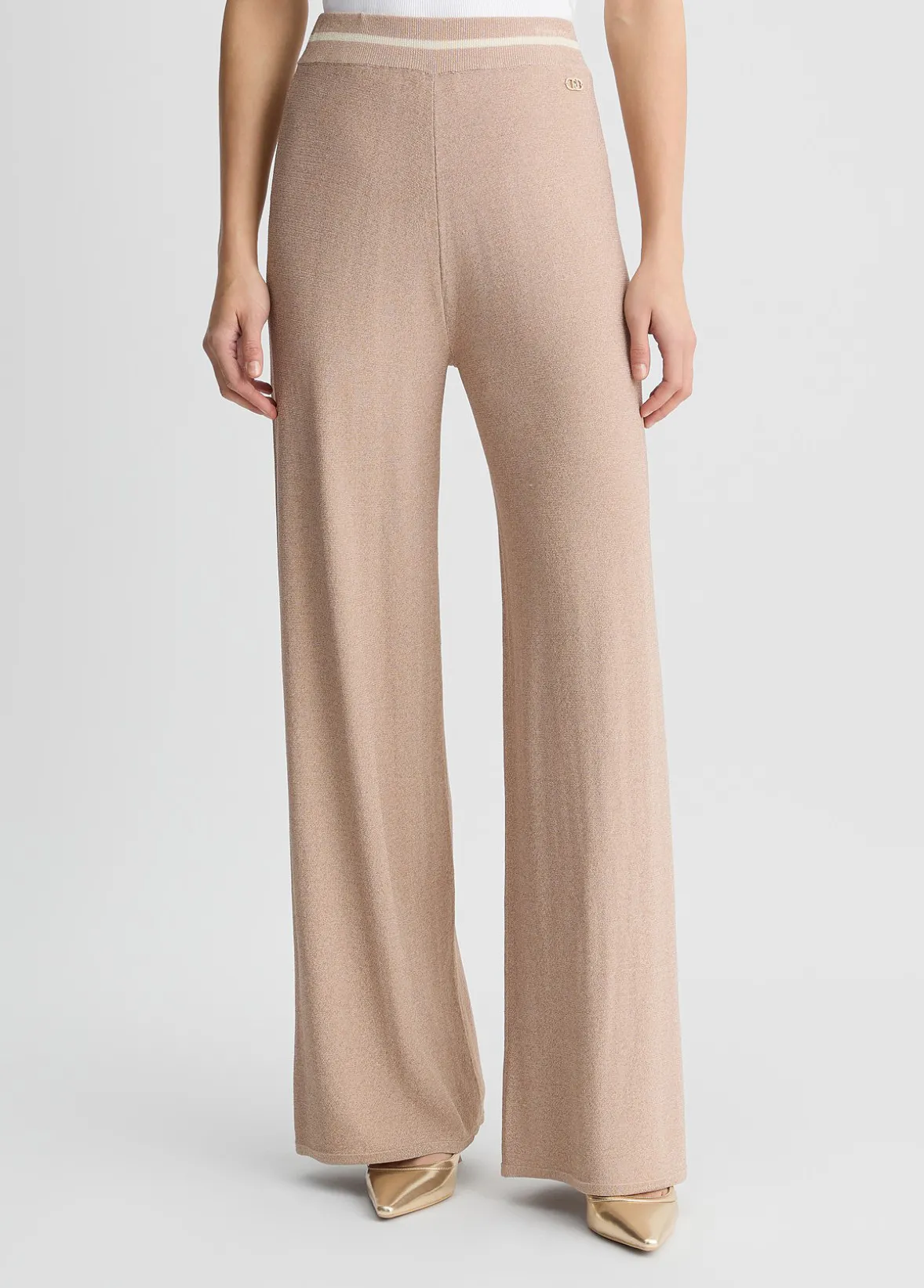 Pantaloni larghi in lurex®