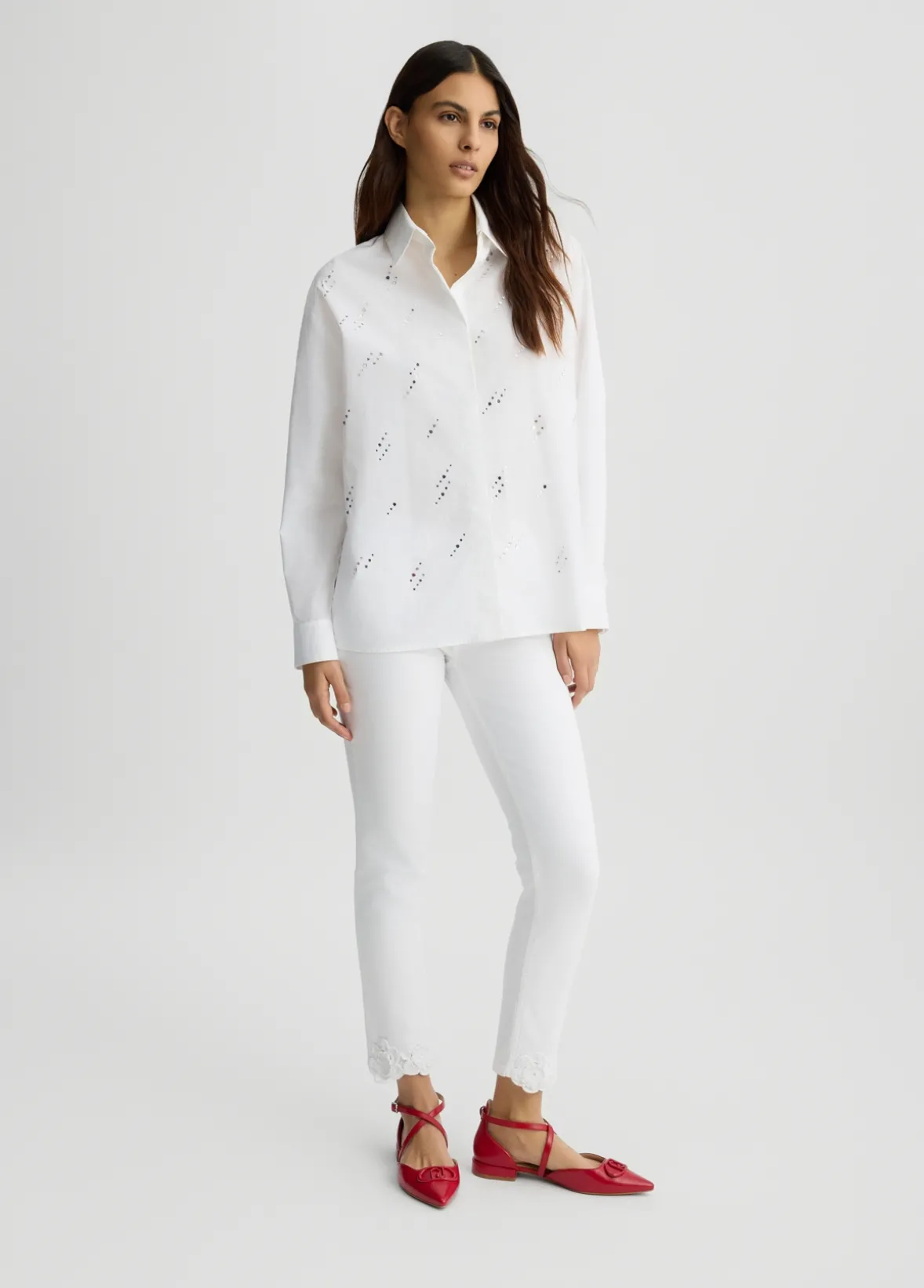 Pantaloni skinny con ricami