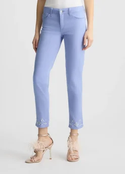 Pantaloni skinny con strass