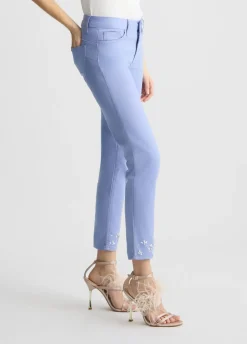 Pantaloni skinny con strass