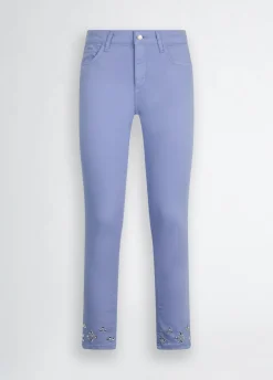 Pantaloni skinny con strass