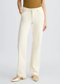 Pantaloni straight con patch logo