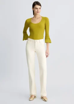 Pantaloni straight con patch logo