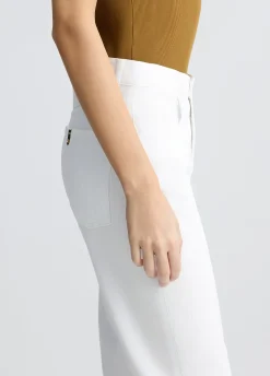 Pantaloni straight con ricamo crochet