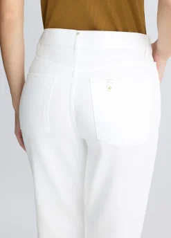 Pantaloni straight con ricamo crochet