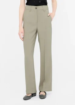 Pantaloni straight in gabardina