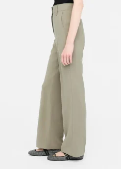 Pantaloni straight in gabardina
