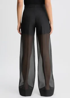Pantaloni straight in organza
