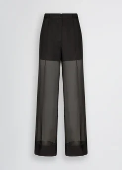 Pantaloni straight in organza