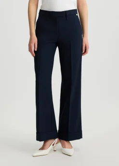 Pantaloni straight in piquet