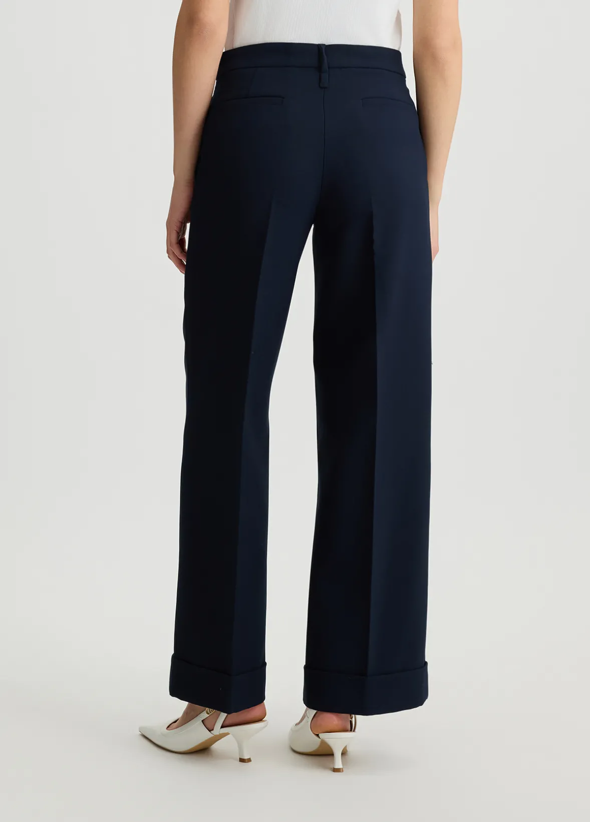 Pantaloni straight in piquet