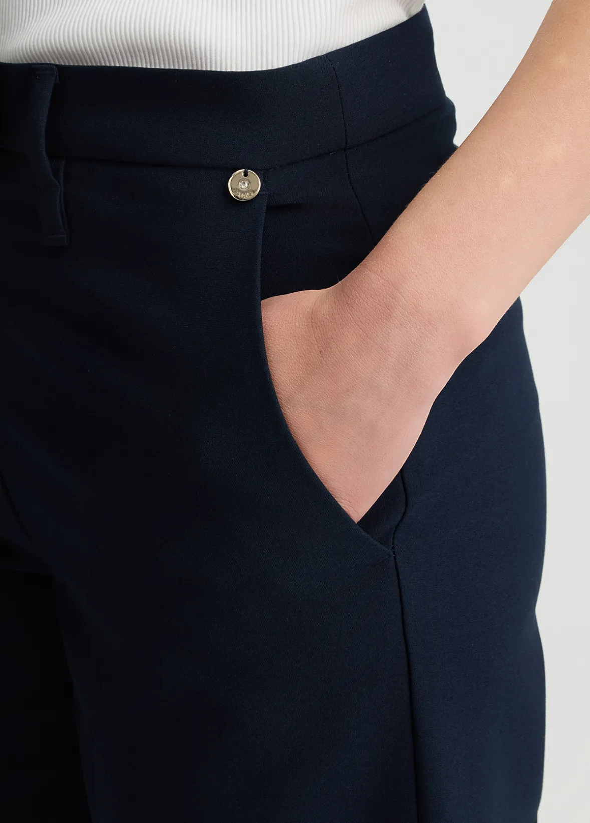 Pantaloni straight in piquet