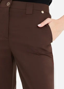Pantaloni straight in popeline