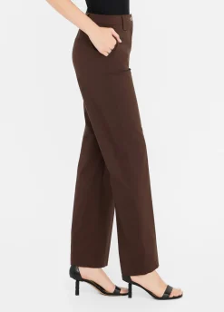 Pantaloni straight in popeline