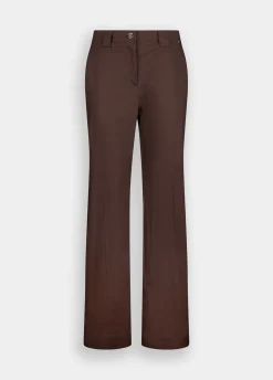 Pantaloni straight in popeline
