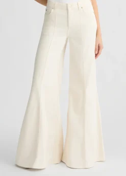 Pantaloni super flare a vita alta