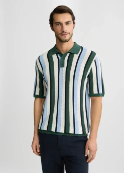 Polo a righe in maglia