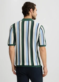 Polo a righe in maglia