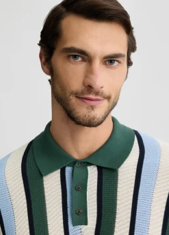 Polo a righe in maglia
