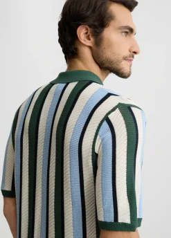 Polo a righe in maglia