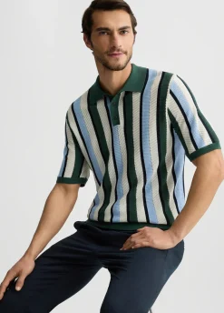 Polo a righe in maglia