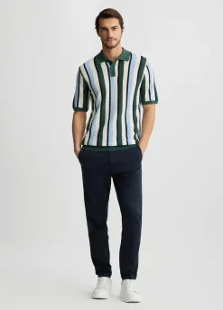 Polo a righe in maglia