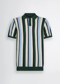 Polo a righe in maglia