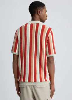 Polo a righe in maglia
