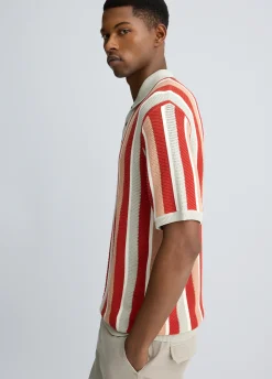 Polo a righe in maglia