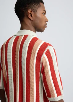 Polo a righe in maglia