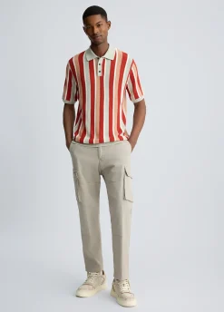 Polo a righe in maglia
