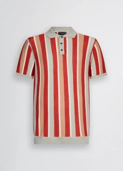 Polo a righe in maglia