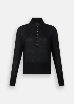 Polo in cotone e cashmere