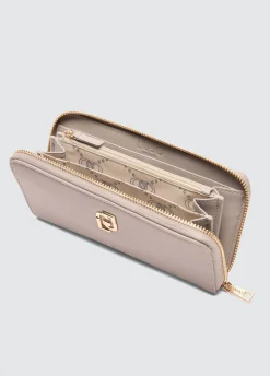 Portafoglio zip around grande in nylon