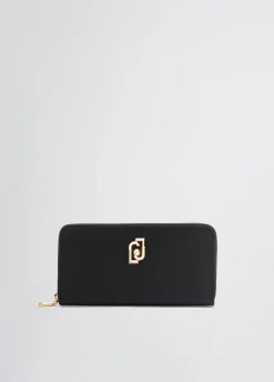 Portafoglio zip around grande in nylon