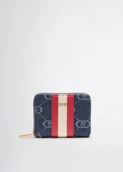 Portafoglio zip around jacquard