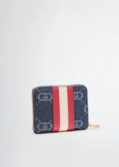 Portafoglio zip around jacquard
