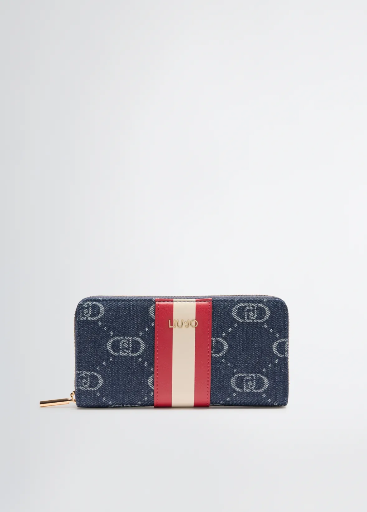 Portafoglio zip around jacquard