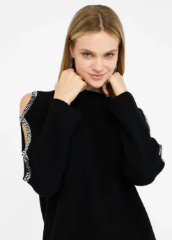 Pullover con cut-out gioiello